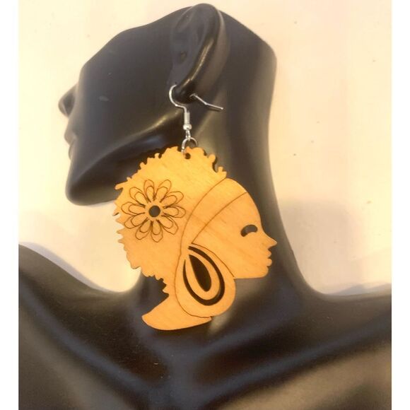 Wooden Fashion Earrings  - Picture 1 of 3